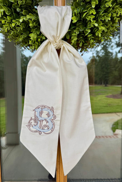 Vintage Vine Wreath Sash | Ivory